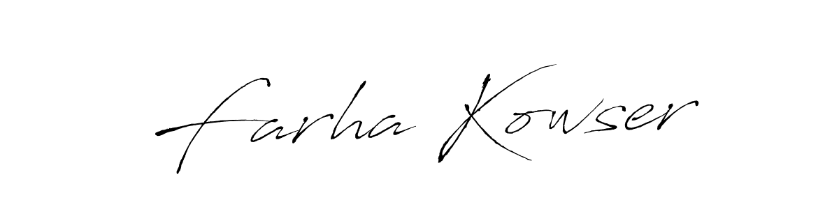 Design your own signature with our free online signature maker. With this signature software, you can create a handwritten (Antro_Vectra) signature for name Farha Kowser. Farha Kowser signature style 6 images and pictures png