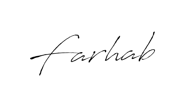 Design your own signature with our free online signature maker. With this signature software, you can create a handwritten (Antro_Vectra) signature for name Farhab. Farhab signature style 6 images and pictures png