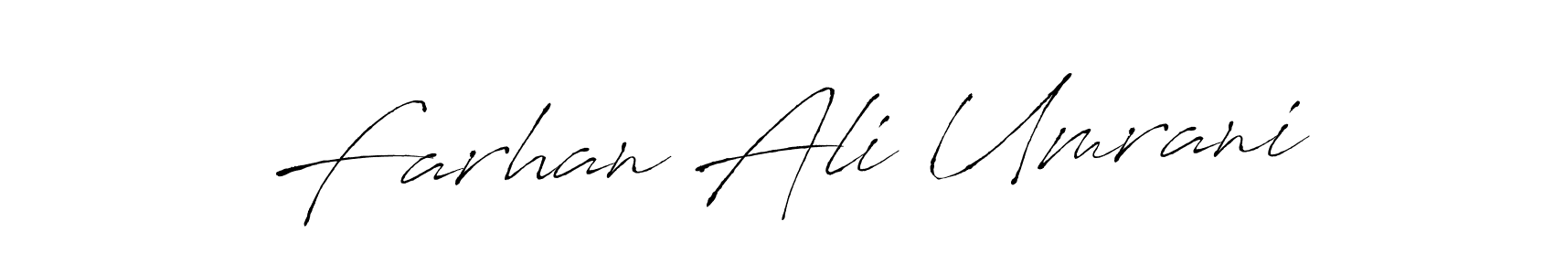 Create a beautiful signature design for name Farhan Ali Umrani. With this signature (Antro_Vectra) fonts, you can make a handwritten signature for free. Farhan Ali Umrani signature style 6 images and pictures png