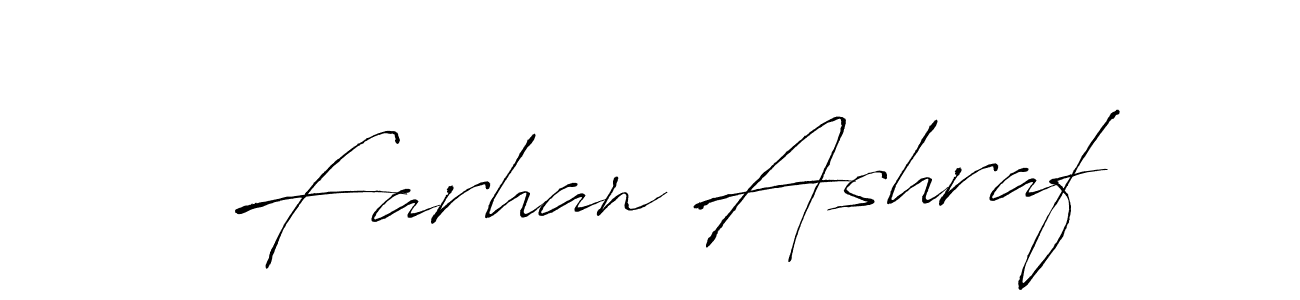 Design your own signature with our free online signature maker. With this signature software, you can create a handwritten (Antro_Vectra) signature for name Farhan Ashraf. Farhan Ashraf signature style 6 images and pictures png