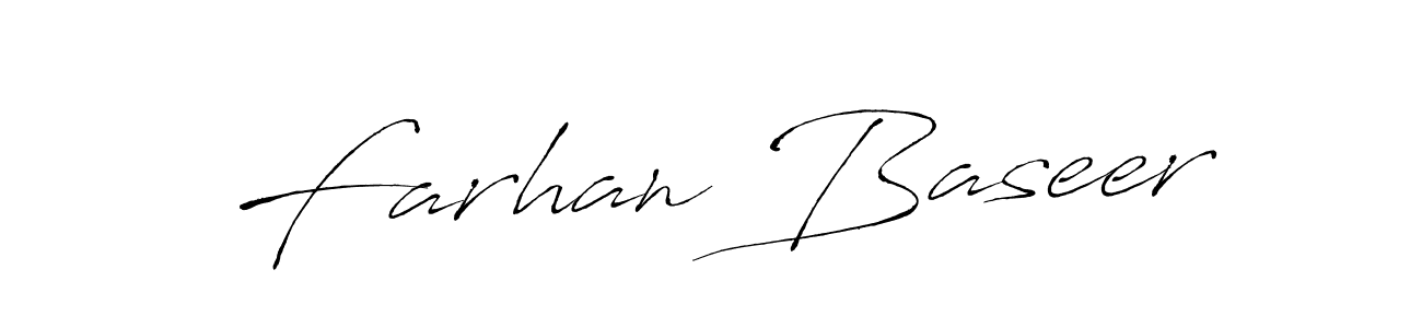How to make Farhan Baseer name signature. Use Antro_Vectra style for creating short signs online. This is the latest handwritten sign. Farhan Baseer signature style 6 images and pictures png