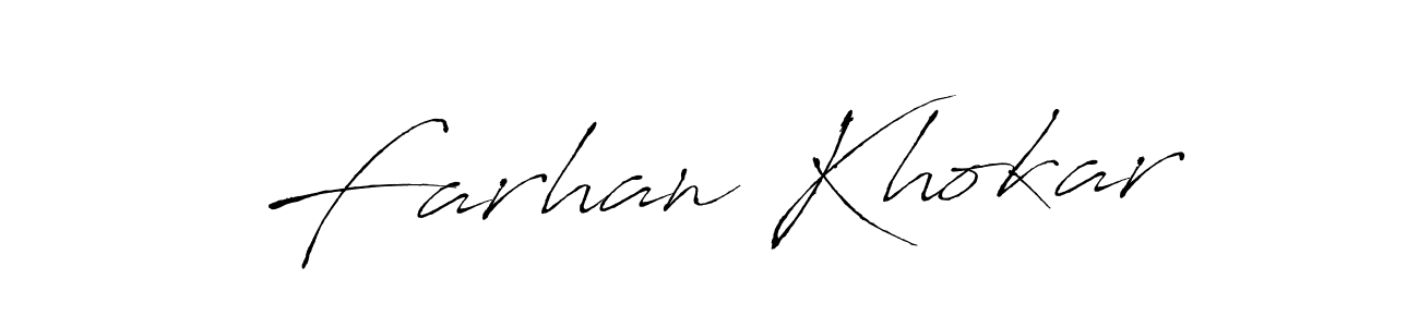 Farhan Khokar stylish signature style. Best Handwritten Sign (Antro_Vectra) for my name. Handwritten Signature Collection Ideas for my name Farhan Khokar. Farhan Khokar signature style 6 images and pictures png