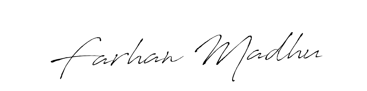 Design your own signature with our free online signature maker. With this signature software, you can create a handwritten (Antro_Vectra) signature for name Farhan Madhu. Farhan Madhu signature style 6 images and pictures png