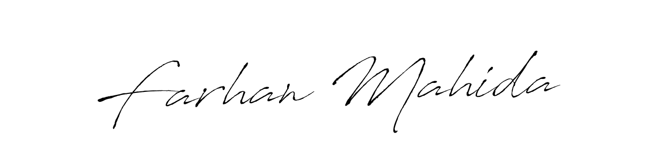 How to make Farhan Mahida name signature. Use Antro_Vectra style for creating short signs online. This is the latest handwritten sign. Farhan Mahida signature style 6 images and pictures png