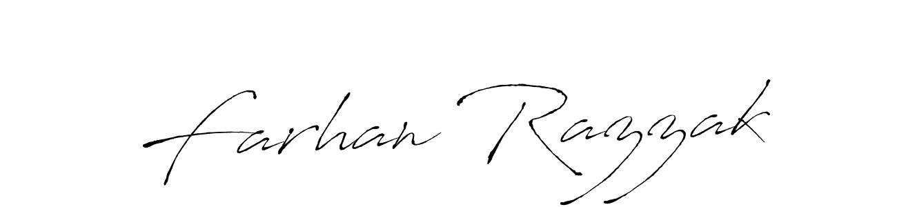 How to make Farhan Razzak name signature. Use Antro_Vectra style for creating short signs online. This is the latest handwritten sign. Farhan Razzak signature style 6 images and pictures png