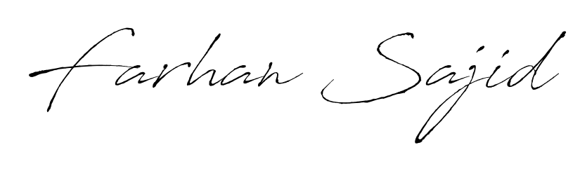 Enhance your business communications with Farhan Sajid signature in Antro_Vectra lettering. Clean, modern, and universally compatible. Farhan Sajid signature style 6 images and pictures png