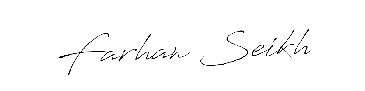 How to make Farhan Seikh name signature. Use Antro_Vectra style for creating short signs online. This is the latest handwritten sign. Farhan Seikh signature style 6 images and pictures png