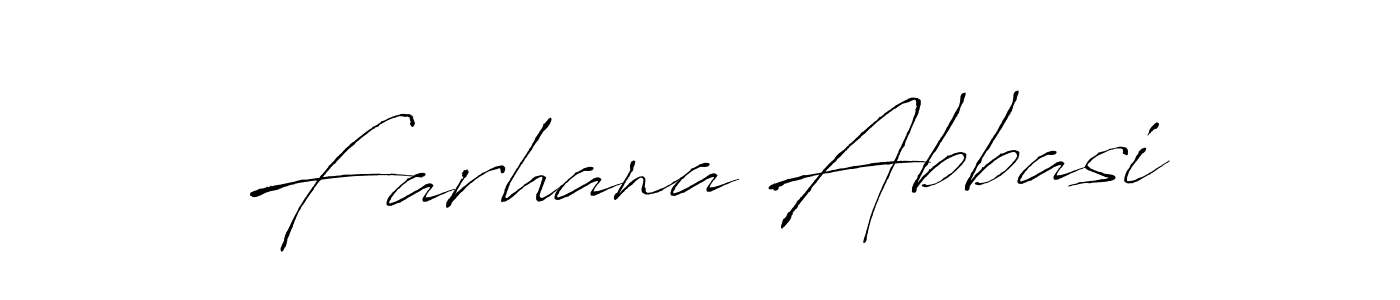 Make a beautiful signature design for name Farhana Abbasi. With this signature (Antro_Vectra) style, you can create a handwritten signature for free. Farhana Abbasi signature style 6 images and pictures png