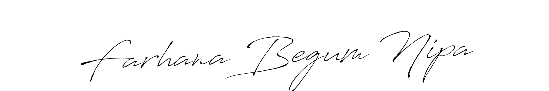The best way (Antro_Vectra) to make a short signature is to pick only two or three words in your name. The name Farhana Begum Nipa include a total of six letters. For converting this name. Farhana Begum Nipa signature style 6 images and pictures png