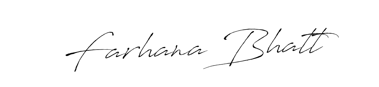 Create a beautiful signature design for name Farhana Bhatt. With this signature (Antro_Vectra) fonts, you can make a handwritten signature for free. Farhana Bhatt signature style 6 images and pictures png