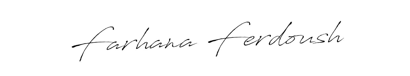 Farhana Ferdoush stylish signature style. Best Handwritten Sign (Antro_Vectra) for my name. Handwritten Signature Collection Ideas for my name Farhana Ferdoush. Farhana Ferdoush signature style 6 images and pictures png