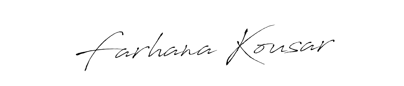 How to make Farhana Kousar name signature. Use Antro_Vectra style for creating short signs online. This is the latest handwritten sign. Farhana Kousar signature style 6 images and pictures png