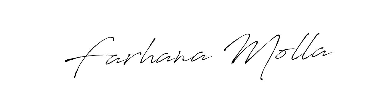 Farhana Molla stylish signature style. Best Handwritten Sign (Antro_Vectra) for my name. Handwritten Signature Collection Ideas for my name Farhana Molla. Farhana Molla signature style 6 images and pictures png