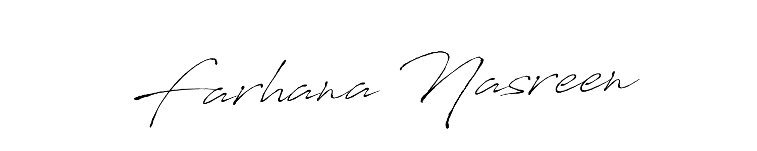 Design your own signature with our free online signature maker. With this signature software, you can create a handwritten (Antro_Vectra) signature for name Farhana Nasreen. Farhana Nasreen signature style 6 images and pictures png