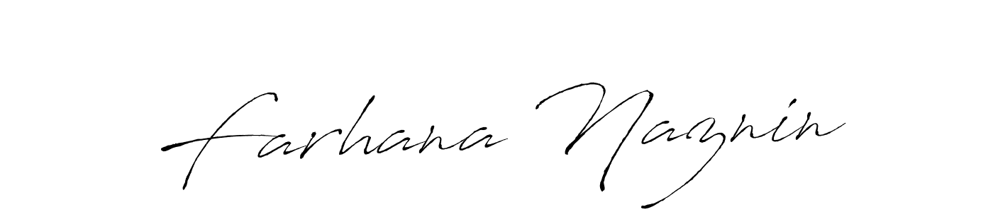 Make a beautiful signature design for name Farhana Naznin. With this signature (Antro_Vectra) style, you can create a handwritten signature for free. Farhana Naznin signature style 6 images and pictures png