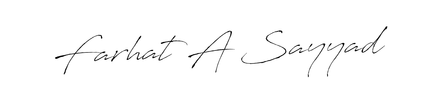 Antro_Vectra is a professional signature style that is perfect for those who want to add a touch of class to their signature. It is also a great choice for those who want to make their signature more unique. Get Farhat A Sayyad name to fancy signature for free. Farhat A Sayyad signature style 6 images and pictures png