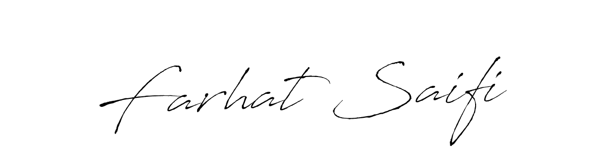 It looks lik you need a new signature style for name Farhat Saifi. Design unique handwritten (Antro_Vectra) signature with our free signature maker in just a few clicks. Farhat Saifi signature style 6 images and pictures png