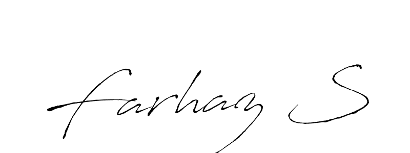 The best way (Antro_Vectra) to make a short signature is to pick only two or three words in your name. The name Farhaz S include a total of six letters. For converting this name. Farhaz S signature style 6 images and pictures png