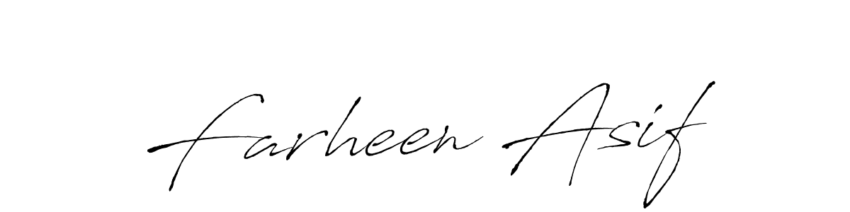 Make a beautiful signature design for name Farheen Asif. With this signature (Antro_Vectra) style, you can create a handwritten signature for free. Farheen Asif signature style 6 images and pictures png