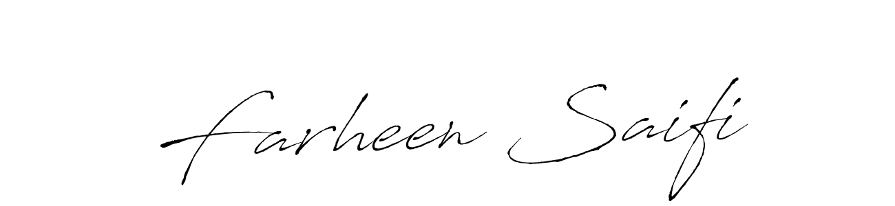 Create a beautiful signature design for name Farheen Saifi. With this signature (Antro_Vectra) fonts, you can make a handwritten signature for free. Farheen Saifi signature style 6 images and pictures png