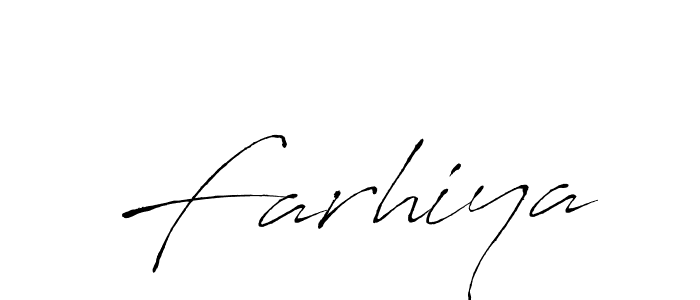 How to make Farhiya signature? Antro_Vectra is a professional autograph style. Create handwritten signature for Farhiya name. Farhiya signature style 6 images and pictures png