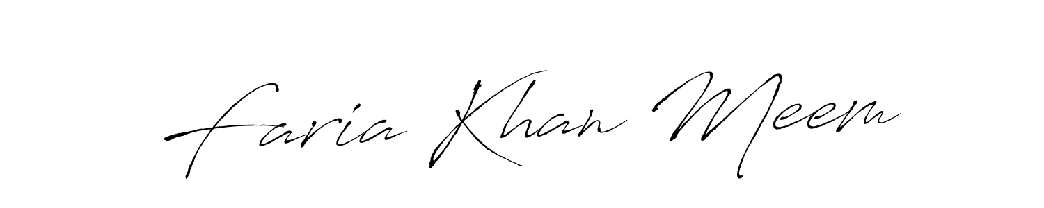 Antro_Vectra is a professional signature style that is perfect for those who want to add a touch of class to their signature. It is also a great choice for those who want to make their signature more unique. Get Faria Khan Meem name to fancy signature for free. Faria Khan Meem signature style 6 images and pictures png