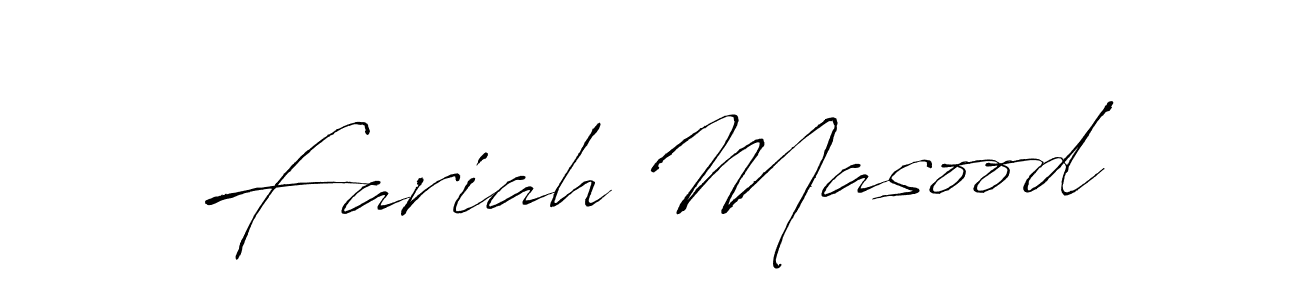 How to make Fariah Masood name signature. Use Antro_Vectra style for creating short signs online. This is the latest handwritten sign. Fariah Masood signature style 6 images and pictures png