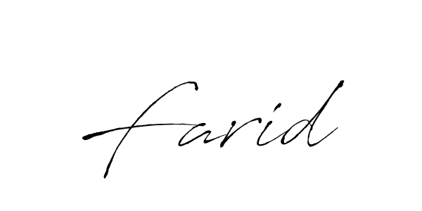 How to make Farid  name signature. Use Antro_Vectra style for creating short signs online. This is the latest handwritten sign. Farid  signature style 6 images and pictures png