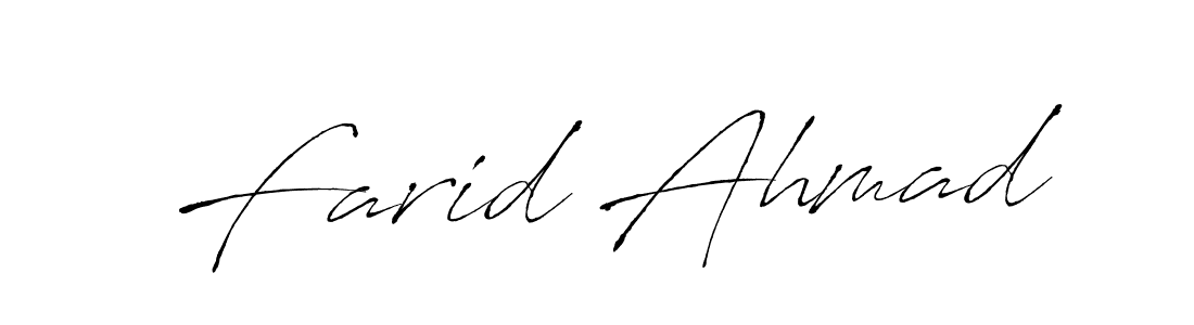How to make Farid Ahmad name signature. Use Antro_Vectra style for creating short signs online. This is the latest handwritten sign. Farid Ahmad signature style 6 images and pictures png