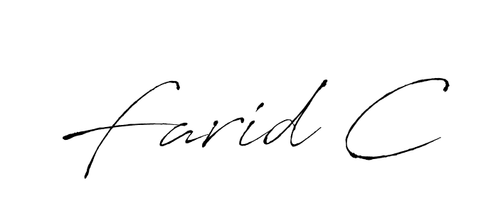 Farid C stylish signature style. Best Handwritten Sign (Antro_Vectra) for my name. Handwritten Signature Collection Ideas for my name Farid C. Farid C signature style 6 images and pictures png