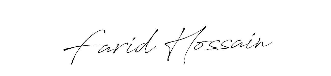 Make a beautiful signature design for name Farid Hossain. With this signature (Antro_Vectra) style, you can create a handwritten signature for free. Farid Hossain signature style 6 images and pictures png