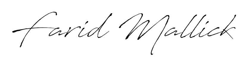 Create an unforgettable impression when signing with Farid Mallick name styled in Antro_Vectra typography. 100% free online generator. Farid Mallick signature style 6 images and pictures png