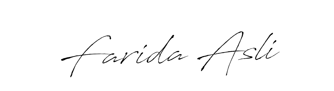 You can use this online signature creator to create a handwritten signature for the name Farida Asli. This is the best online autograph maker. Farida Asli signature style 6 images and pictures png