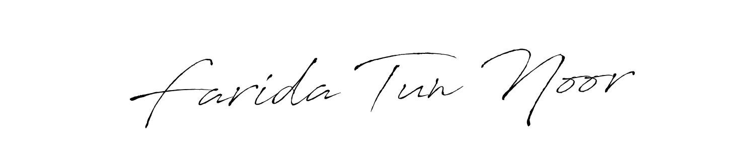 Create a beautiful signature design for name Farida Tun Noor. With this signature (Antro_Vectra) fonts, you can make a handwritten signature for free. Farida Tun Noor signature style 6 images and pictures png