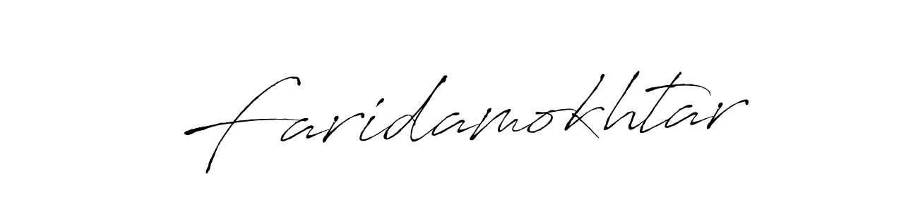 Make a beautiful signature design for name Faridamokhtar. With this signature (Antro_Vectra) style, you can create a handwritten signature for free. Faridamokhtar signature style 6 images and pictures png