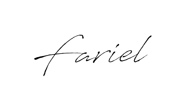 How to make Fariel name signature. Use Antro_Vectra style for creating short signs online. This is the latest handwritten sign. Fariel signature style 6 images and pictures png