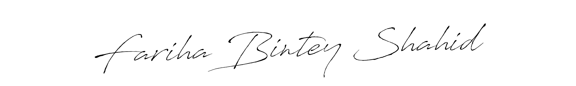 Create a beautiful signature design for name Fariha Bintey Shahid. With this signature (Antro_Vectra) fonts, you can make a handwritten signature for free. Fariha Bintey Shahid signature style 6 images and pictures png