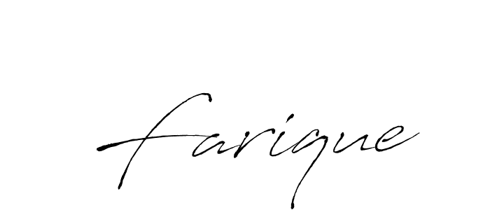 Design your own signature with our free online signature maker. With this signature software, you can create a handwritten (Antro_Vectra) signature for name Farique. Farique signature style 6 images and pictures png