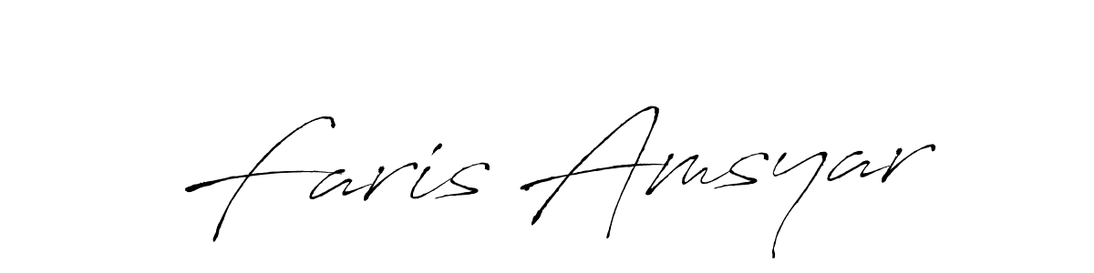 Design your own signature with our free online signature maker. With this signature software, you can create a handwritten (Antro_Vectra) signature for name Faris Amsyar. Faris Amsyar signature style 6 images and pictures png