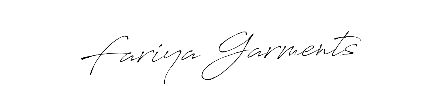 How to make Fariya Garments name signature. Use Antro_Vectra style for creating short signs online. This is the latest handwritten sign. Fariya Garments signature style 6 images and pictures png