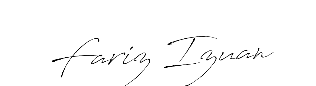 Also we have Fariz Izuan name is the best signature style. Create professional handwritten signature collection using Antro_Vectra autograph style. Fariz Izuan signature style 6 images and pictures png