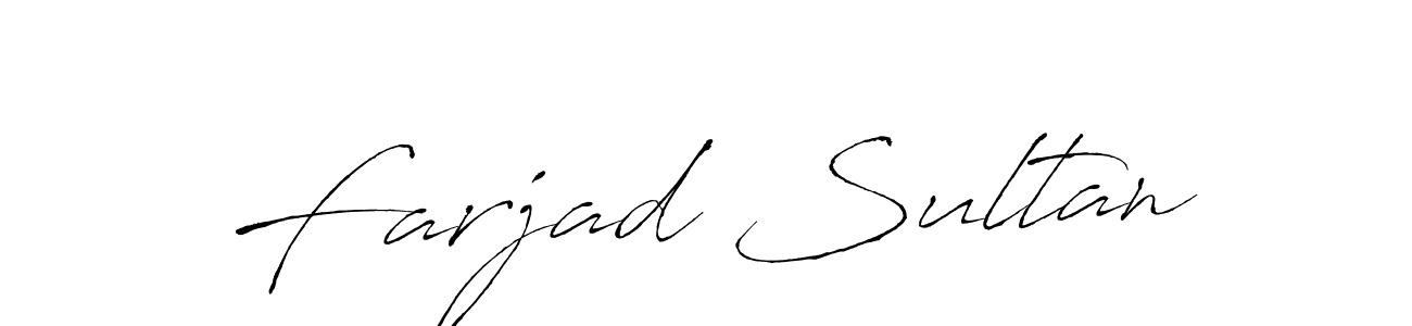 How to make Farjad Sultan name signature. Use Antro_Vectra style for creating short signs online. This is the latest handwritten sign. Farjad Sultan signature style 6 images and pictures png