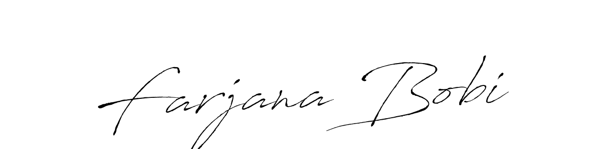 How to make Farjana Bobi name signature. Use Antro_Vectra style for creating short signs online. This is the latest handwritten sign. Farjana Bobi signature style 6 images and pictures png