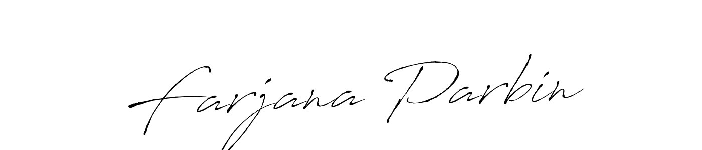 How to make Farjana Parbin name signature. Use Antro_Vectra style for creating short signs online. This is the latest handwritten sign. Farjana Parbin signature style 6 images and pictures png