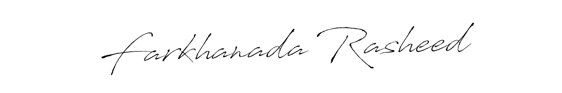 Create a beautiful signature design for name Farkhanada Rasheed. With this signature (Antro_Vectra) fonts, you can make a handwritten signature for free. Farkhanada Rasheed signature style 6 images and pictures png