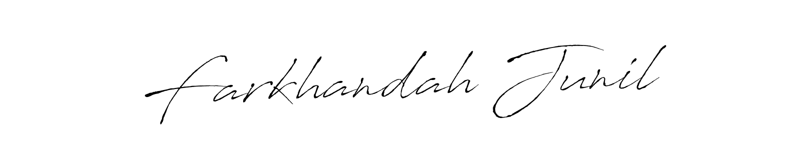 Create a beautiful signature design for name Farkhandah Junil. With this signature (Antro_Vectra) fonts, you can make a handwritten signature for free. Farkhandah Junil signature style 6 images and pictures png