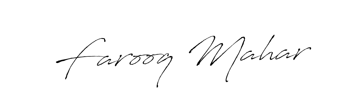 Farooq Mahar stylish signature style. Best Handwritten Sign (Antro_Vectra) for my name. Handwritten Signature Collection Ideas for my name Farooq Mahar. Farooq Mahar signature style 6 images and pictures png