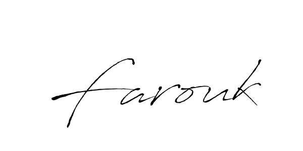 Design your own signature with our free online signature maker. With this signature software, you can create a handwritten (Antro_Vectra) signature for name Farouk. Farouk signature style 6 images and pictures png