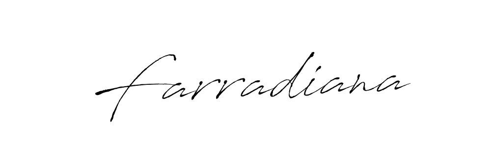 The best way (Antro_Vectra) to make a short signature is to pick only two or three words in your name. The name Farradiana include a total of six letters. For converting this name. Farradiana signature style 6 images and pictures png