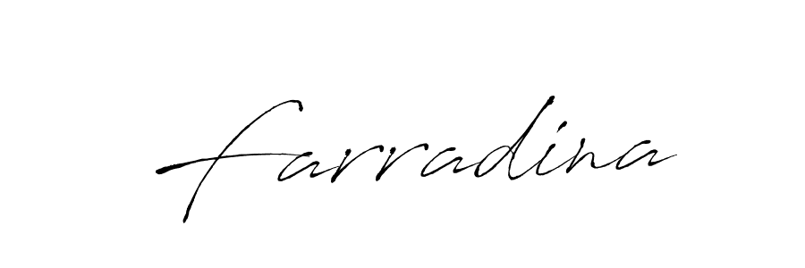 The best way (Antro_Vectra) to make a short signature is to pick only two or three words in your name. The name Farradina include a total of six letters. For converting this name. Farradina signature style 6 images and pictures png